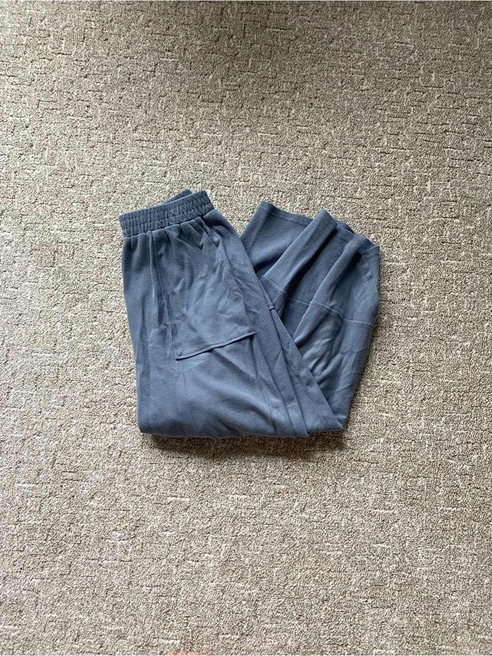 Women's Slate Blue Jogger Pants with Elastic Waist